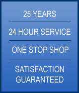Twenty years, four thousand customers, twenty-four hour service, one stop shop, satisfaction guaranteed.